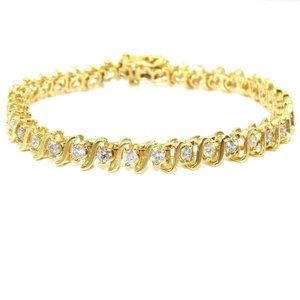 14K Yellow Gold 2.00 ct Natural Diamond Tennis Bracelet